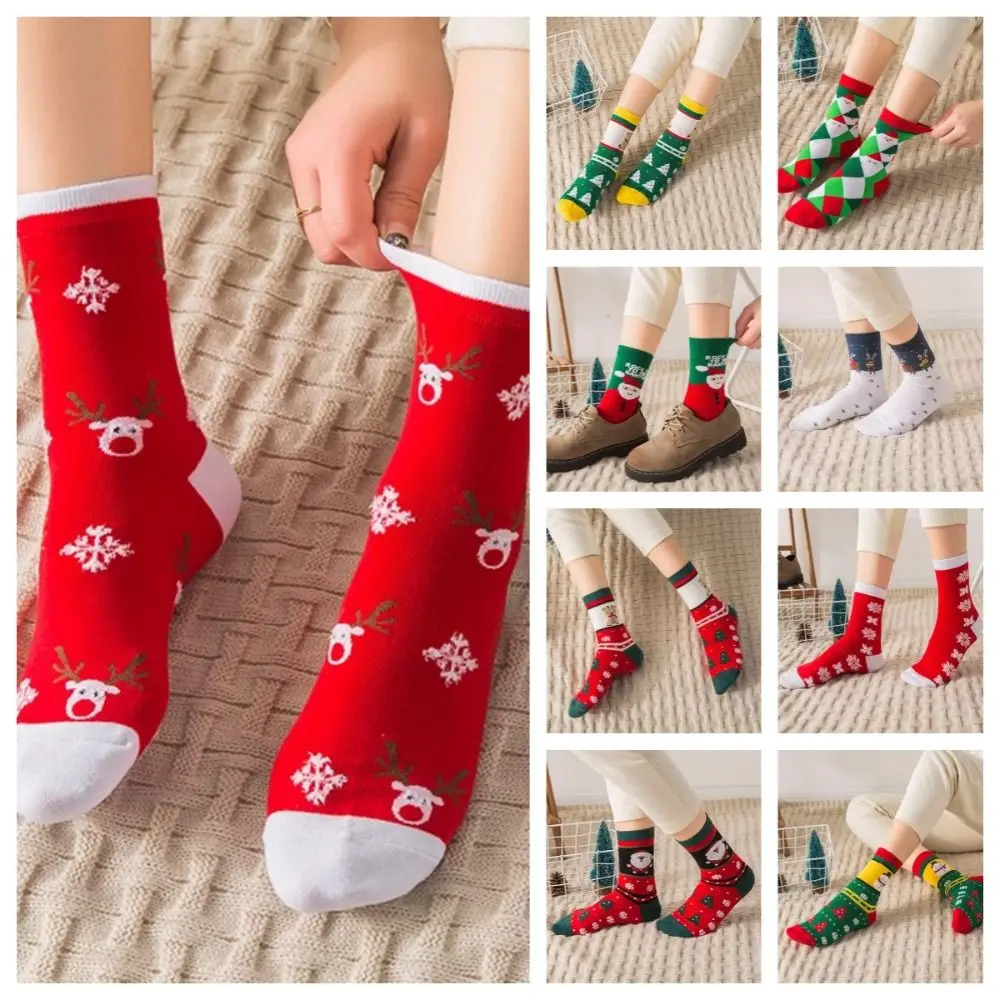 

Soft Snow Christmas Socks Thickened Elk Happy Christmas Socks Crew Socks Cotton Christmas Tree Socks Children