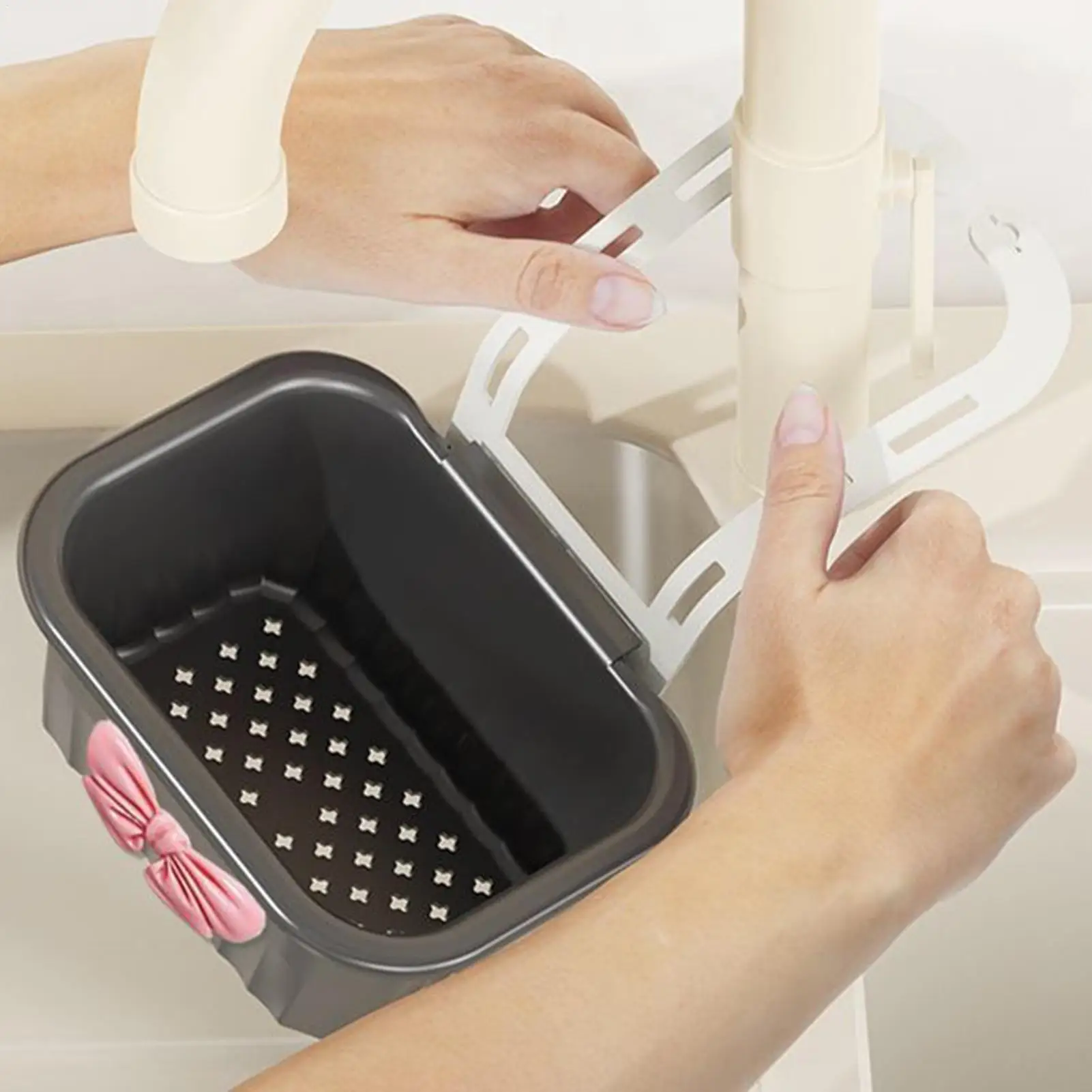 

Корзина с ситечком для раковины, подвесная корзина с ситечком для кухонной раковины, многоцелевой контейнер для хранения риса, фруктов, мяса, мыла, путешествий