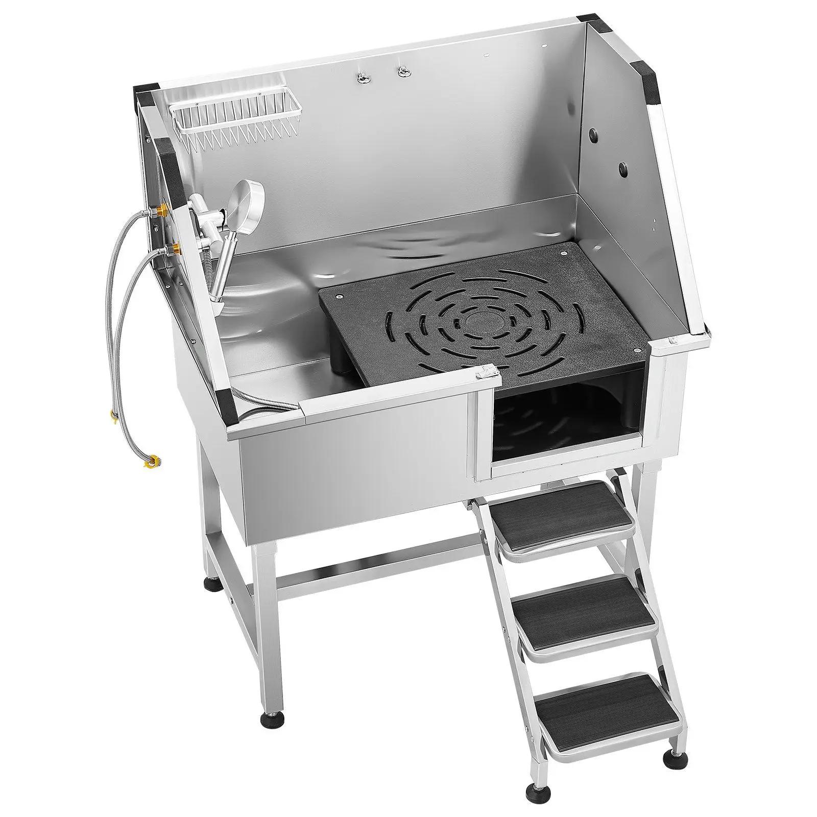 

38-дюймовая ванна для ухода за собаками из нержавеющей стали с лестничным смесителем для душа