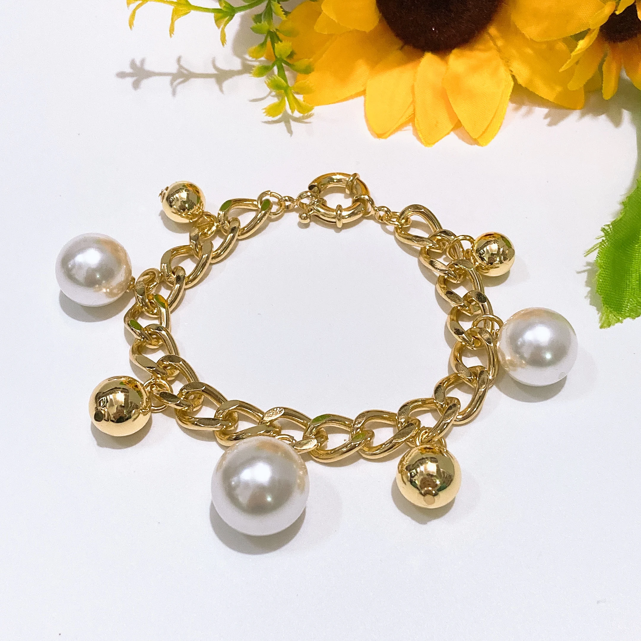 New Arrival Simple Elegant Beads Shape Bangle Jewelry Fashionable Chain Bracelet Jewellery Gift Everyday Wear For Party Wedding