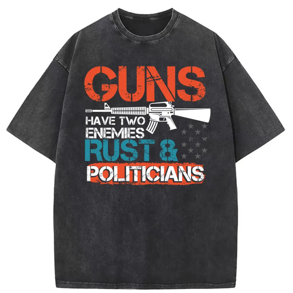 Holiday Guns Have Two Enemies Rust Sweatshirts Wholesale Summer Fall Long Sleeve Tshirts Men Man Preppy Style Clothing