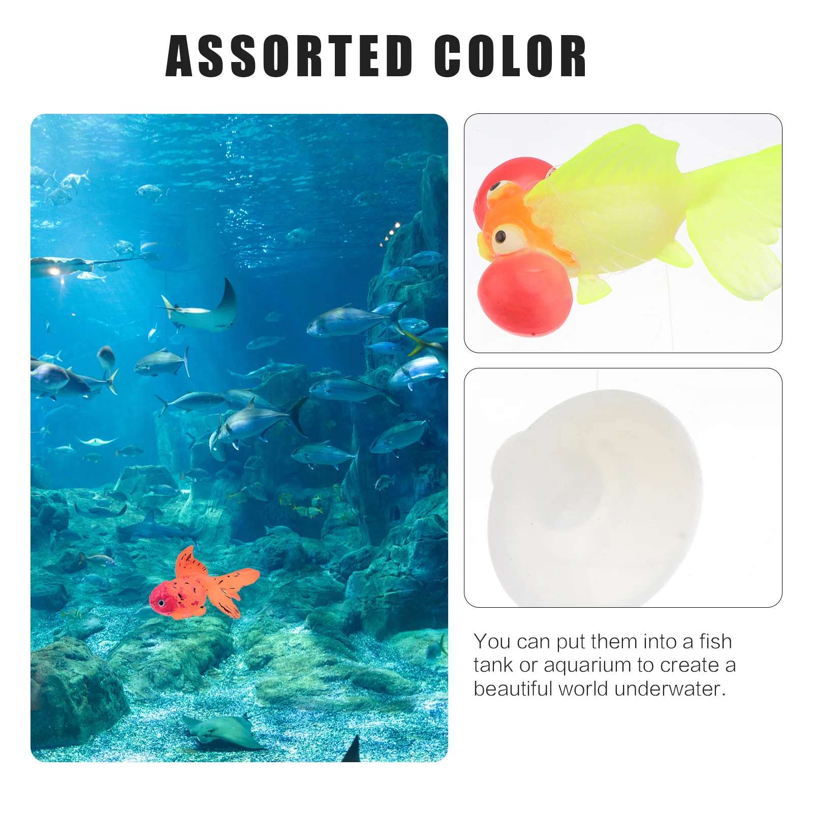 

2Pcs Fish Tank Silicone Simulated Goldfish Decor Lifelike Vivid Aquarium Landscaping Decoration Simulate Goldfish