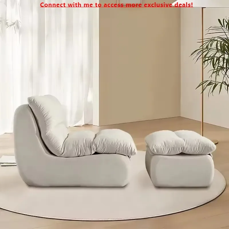 

Modern Asian Style Accent Bean Bag Chair Set Convertible Sofa Bed With Footstool Fabric Upholstery Compressed Bean Bag Chair