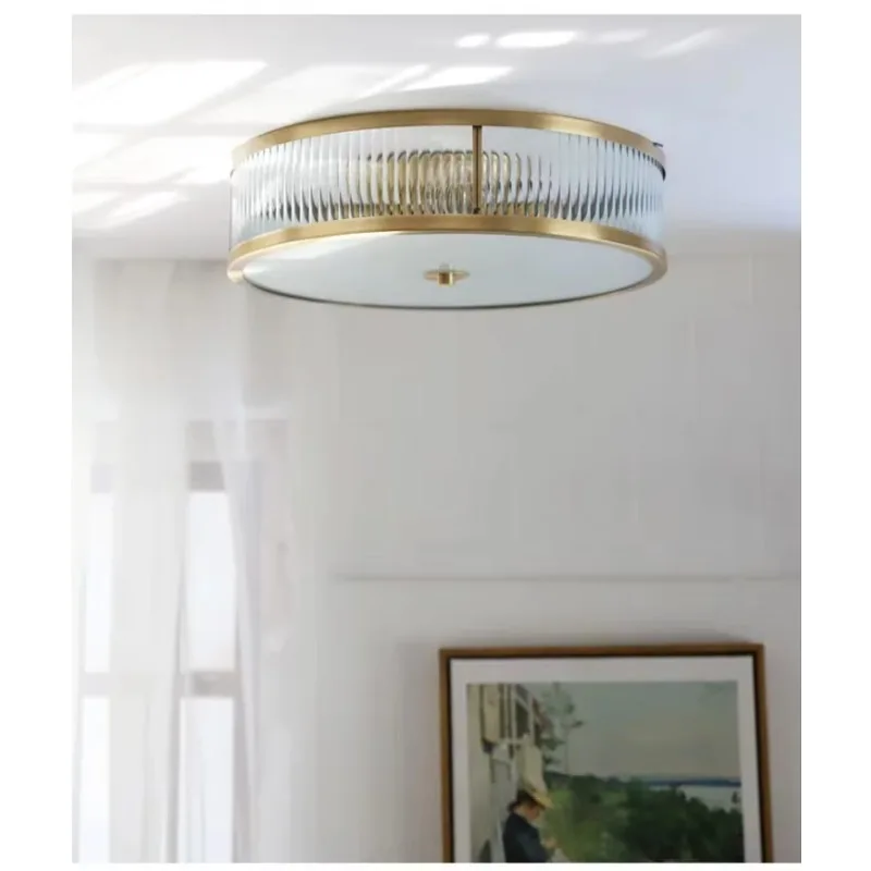 Modern Iron Glass Surface Mounted LED Ceiling Light with Smart Voice Control for Bedroom Home Hotel Indoor Decoration