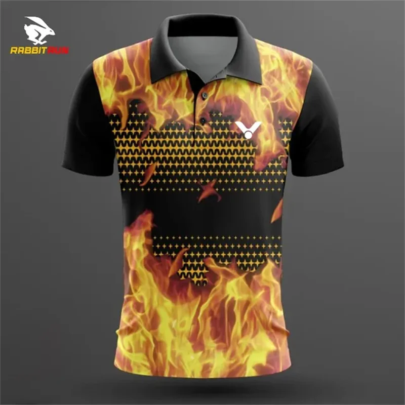 2024 New Summer Casual Badminton Lapel shirts Men\'s Sport Short-sleeved Polo Shirts Table Tennis Tshirt Running Men T-shirt tops