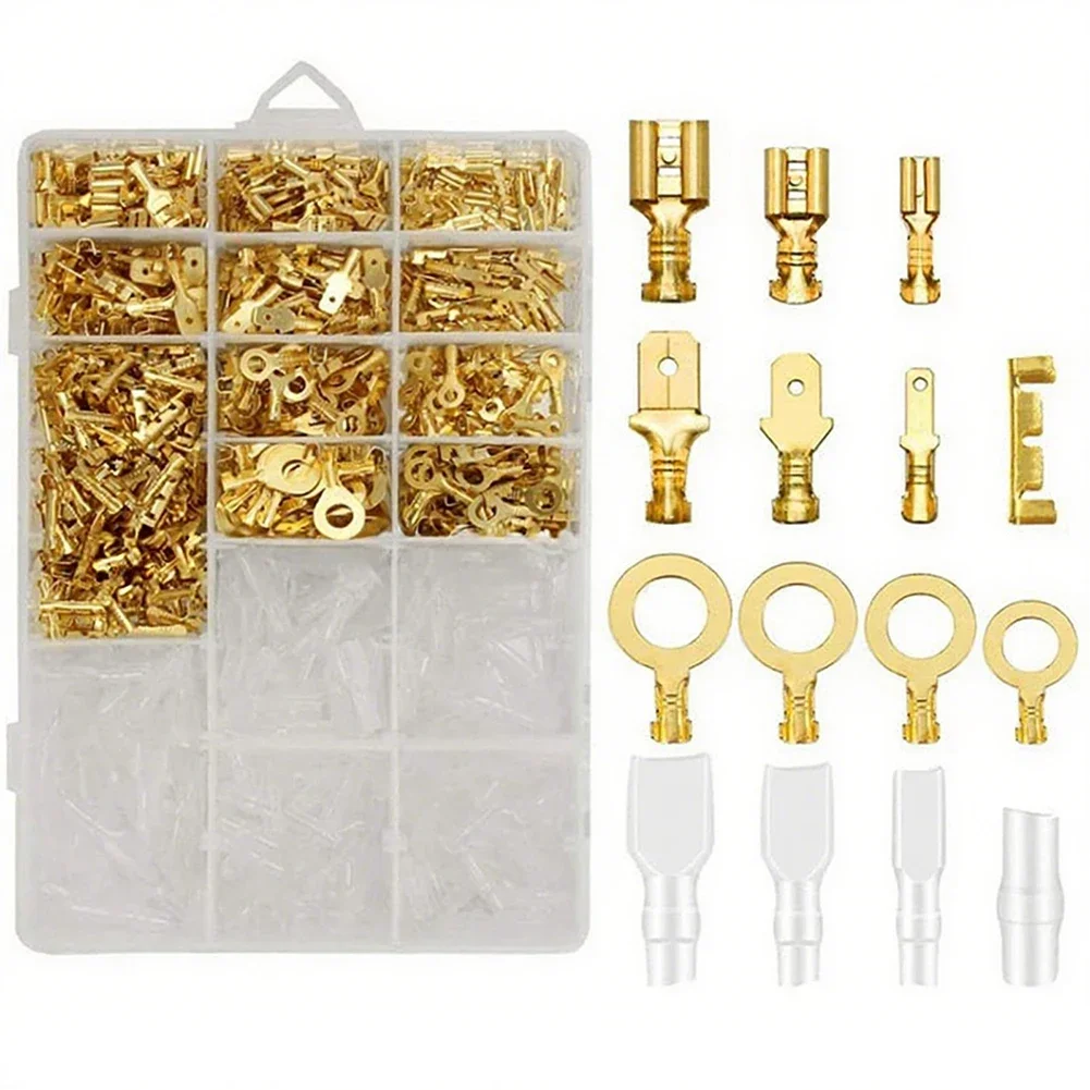 Connector Kit Cable Connector Brass Coated Terminals Cable Tie Mounts Easy To Install For Automotive Electronics