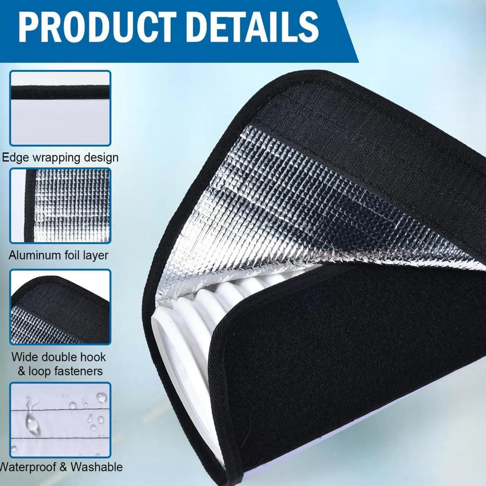 New Air Conditioner Hose Protective Cover With 3 Buckle Straps Reusable Air Conditioner Exhaust Hose Wrap Pipe Sleeves