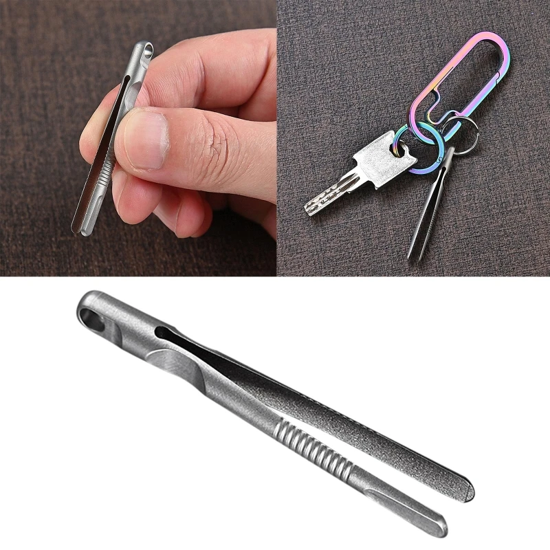 Mini Titanium Alloy Tweezers Portable EDC Tweezers Survival Pick Up Tweezers CNC Outdoor Gadget Tool for Camping Travel A0KF