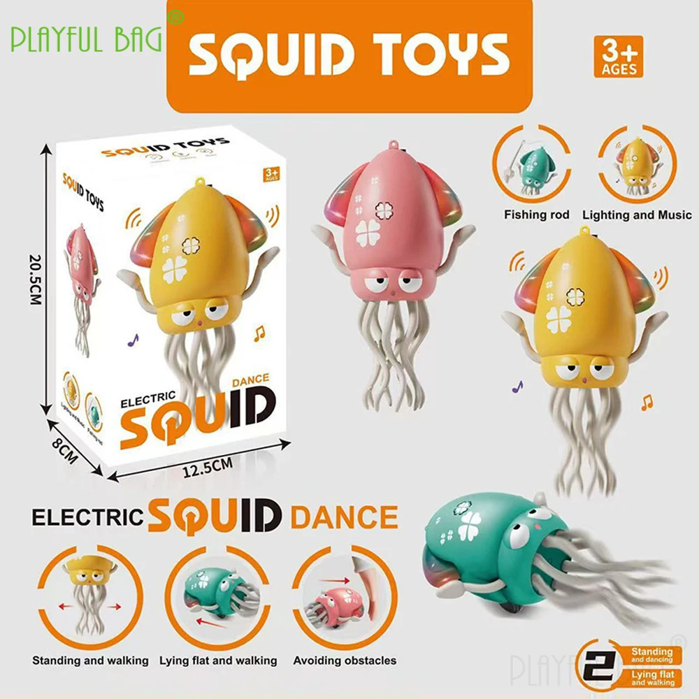 Pulpo eléctrico para gatear, robótica interactiva, oscilante, móvil, caminar, baile, pulpo, luces musicales, juguetes para niños, regalo VG211