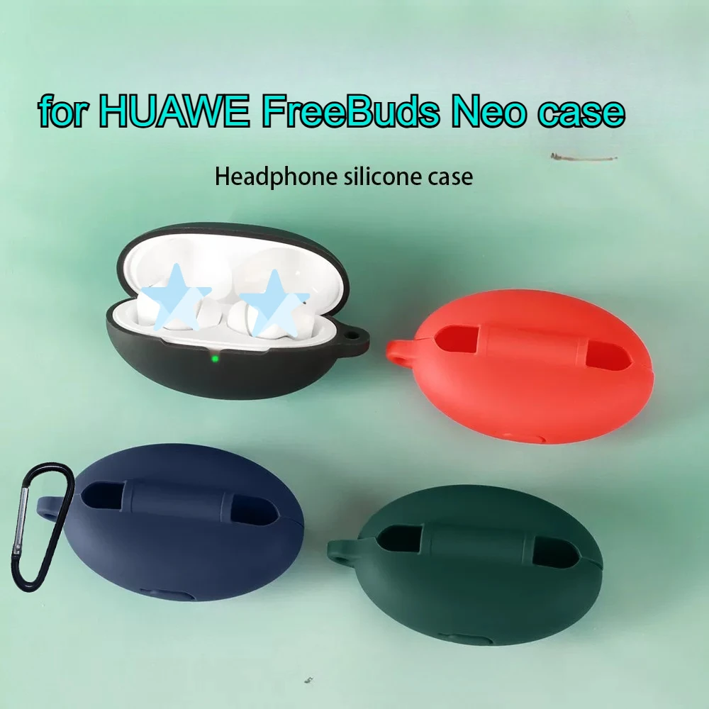 For HUAWE FreeBuds Neo case Solid Color Silicone Earphone Protective Cover for huawei FreeBudsNeo Cover Fundas