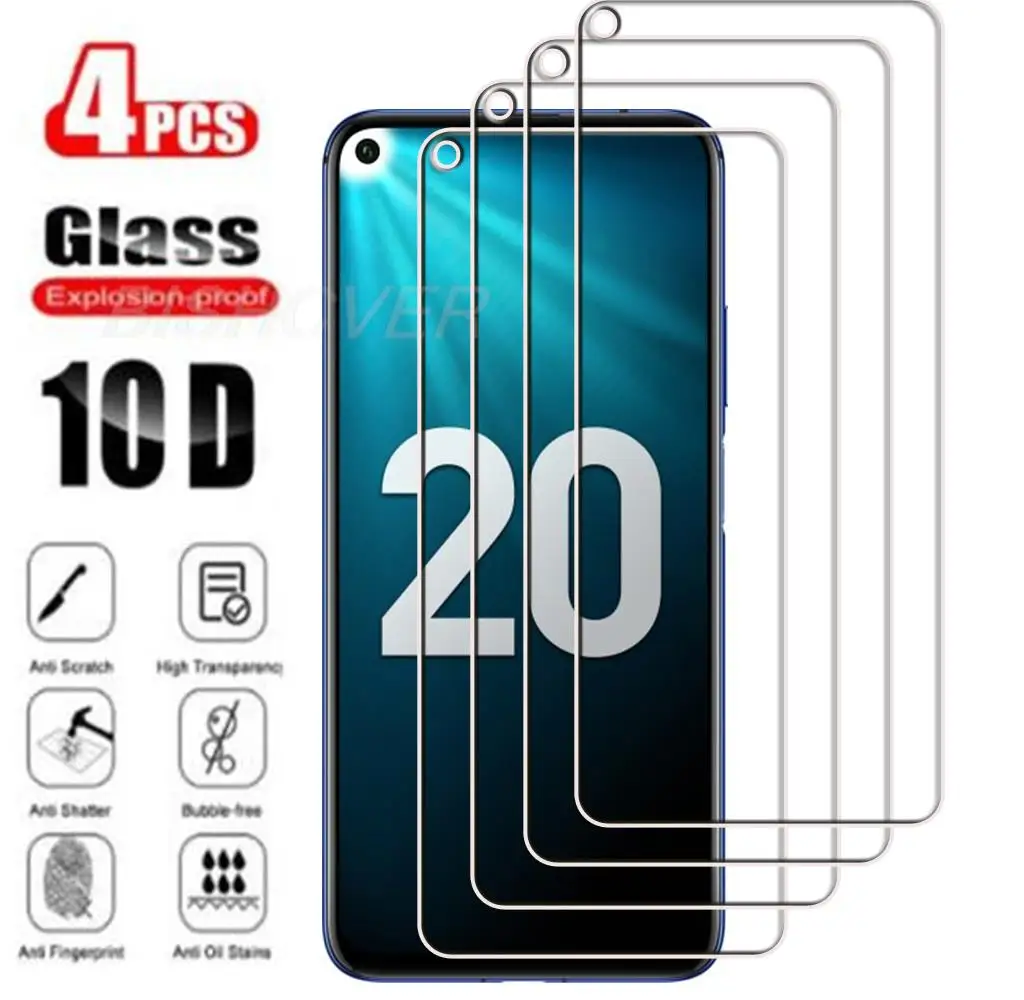 4Pcs Tempered Glass FOR Honor 20 Pro 6.26