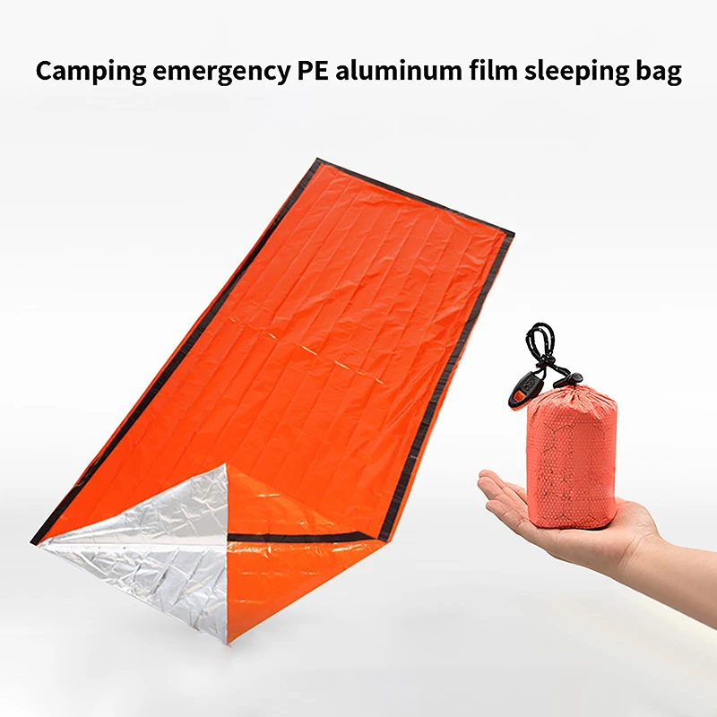 New Cross Border Single Person Outdoor Sleeping Bag PE Aluminum Film Sports Emergency Tent Sleeping Bag Warmth Emergency