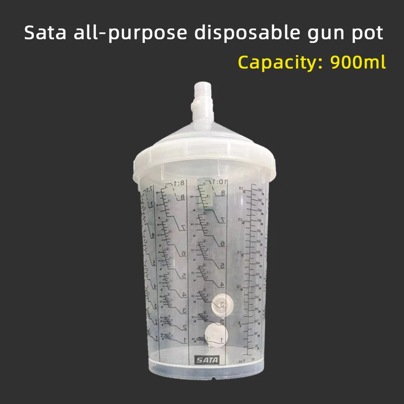 Imagem -02 - Pistola de Pulverizador Descartável Lavagem Livre Pote Adequado para Sata Pistola Óleo Baseado Universal tipo 900ml Plástico Arma Copo Acessórios