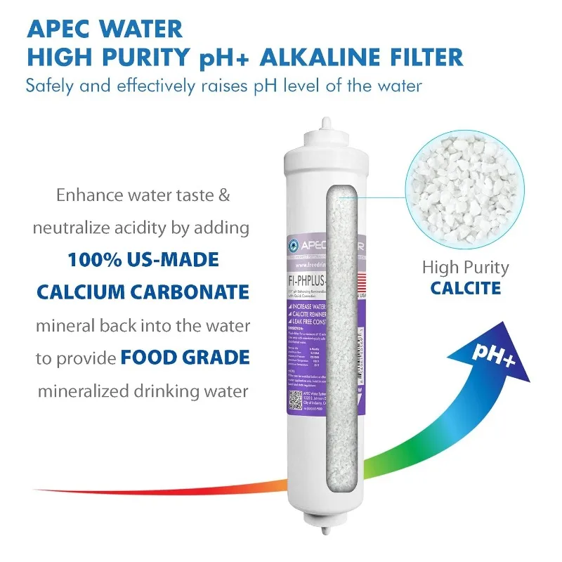 Apec Watersystemen ROES-PH75 Eersteklas Alkalische Minerale 6-traps Gecertificeerde Ultraveilige Omgekeerde Osmose Drinkwaterfiltersysteem