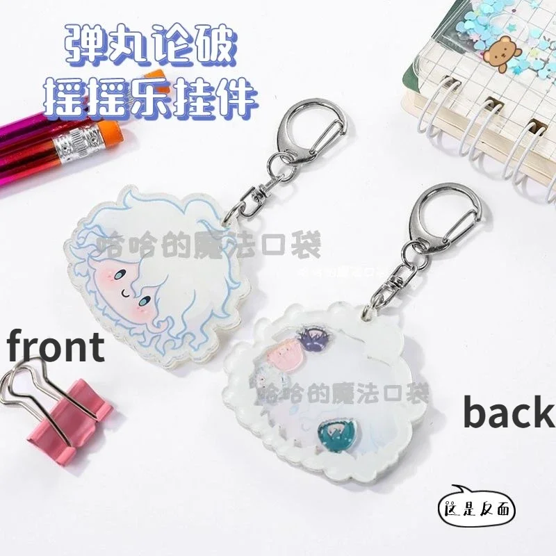 Danganronpa Trigger Happ Anime KeyChain Nanami ChiaKi Men Key Chain for Women Kokichi Oma Figure Acrylic Keyring Pendant Gift