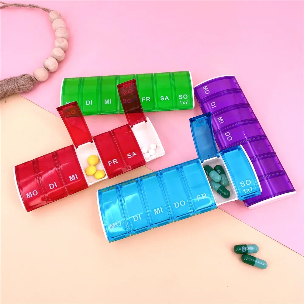 7 Days Pill Medicine Box Weekly Tablet Holder Storage Transparent Pill Case Organizer Container Clear Color Splitters Case