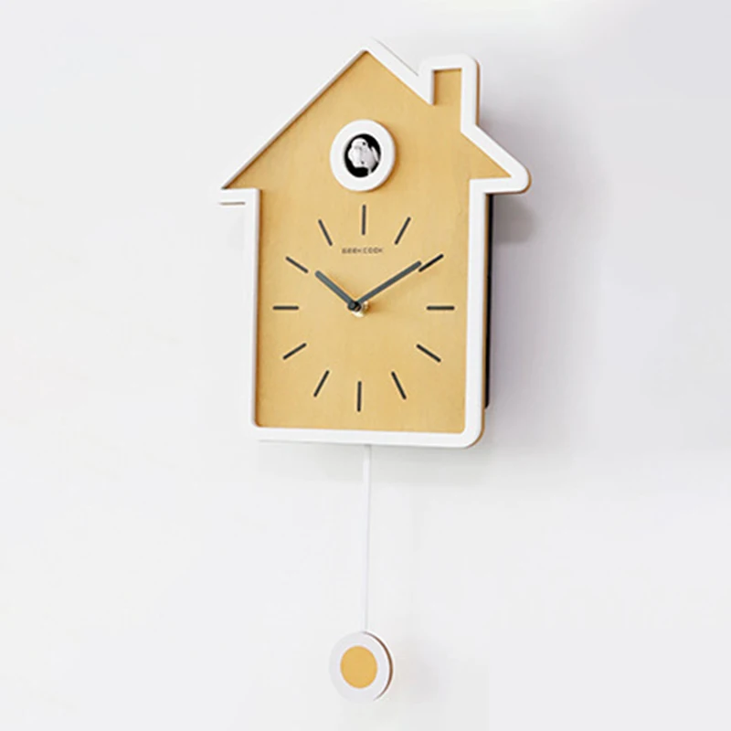 Modern Cuckoo Clock Minimalist Living Room Decor Wall Clocks Mechanism Silent Pendulum Wall Clock Interior Vintage Ornaments