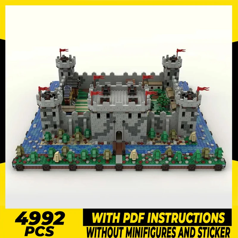 Fortress Model Moc Building Bricks Microscale Castle Diorama Technology Modular Blocks Gifts Christmas Toys DIY Sets Assembly