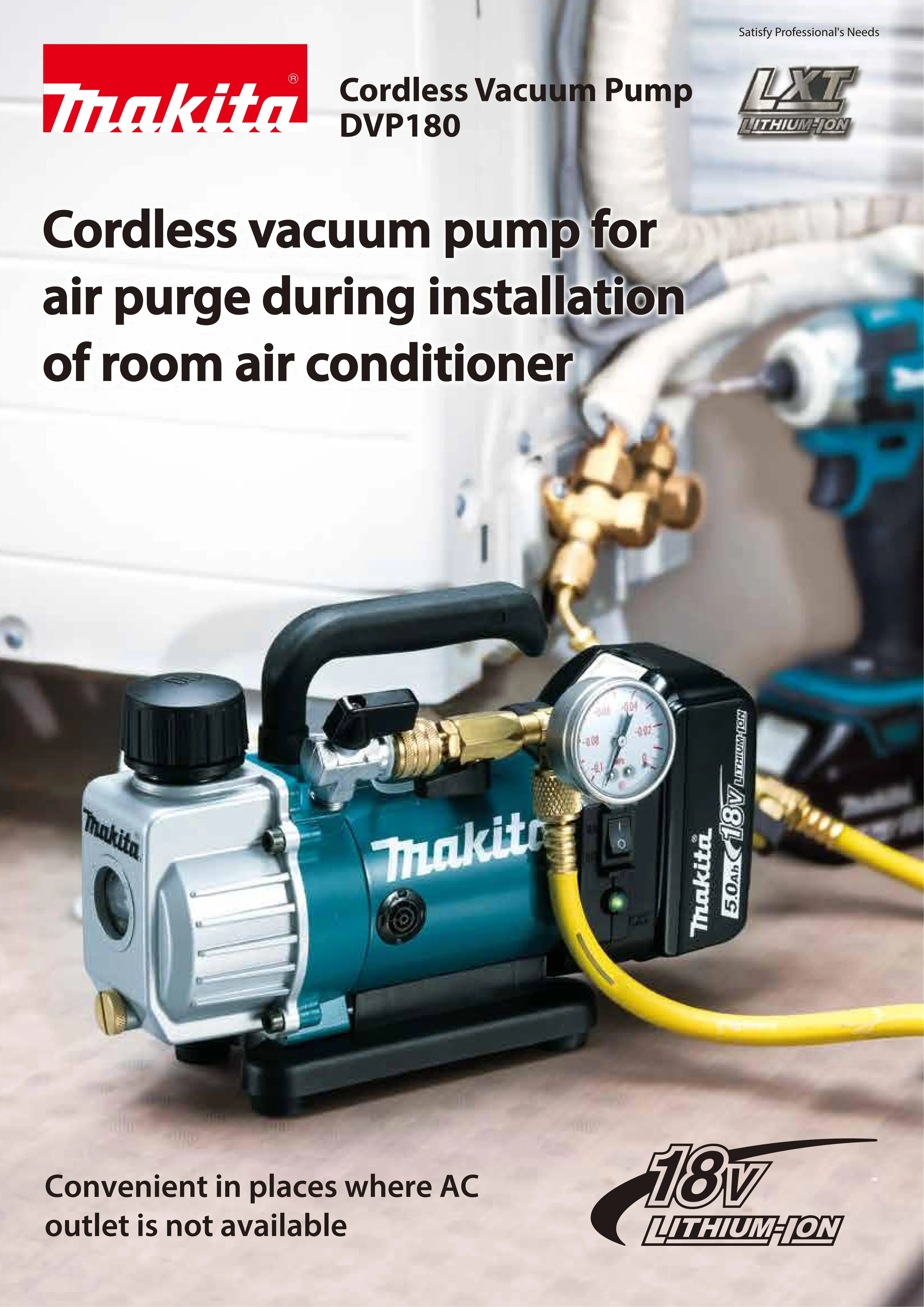 Makita DVP180Z LXT Cordless Vacuum Pump 18V Lithium Power Tools Air For Conditioning Repair