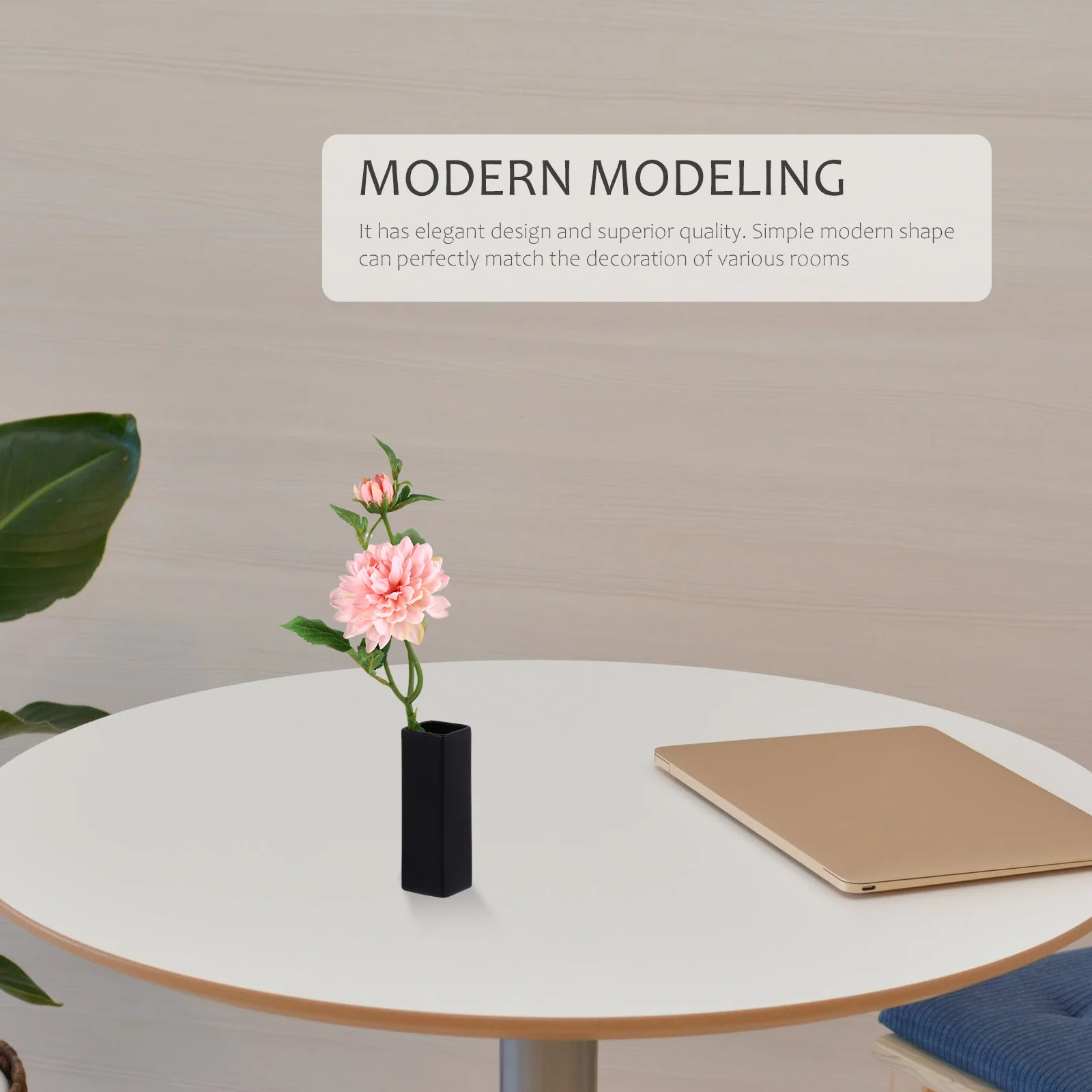 

1Pcs Black Ceramic Vase Water Plant Pot Hydroponic Adornment Simple Home Decor Gift Ceramic Vase Ornament Hydroponic Adornment