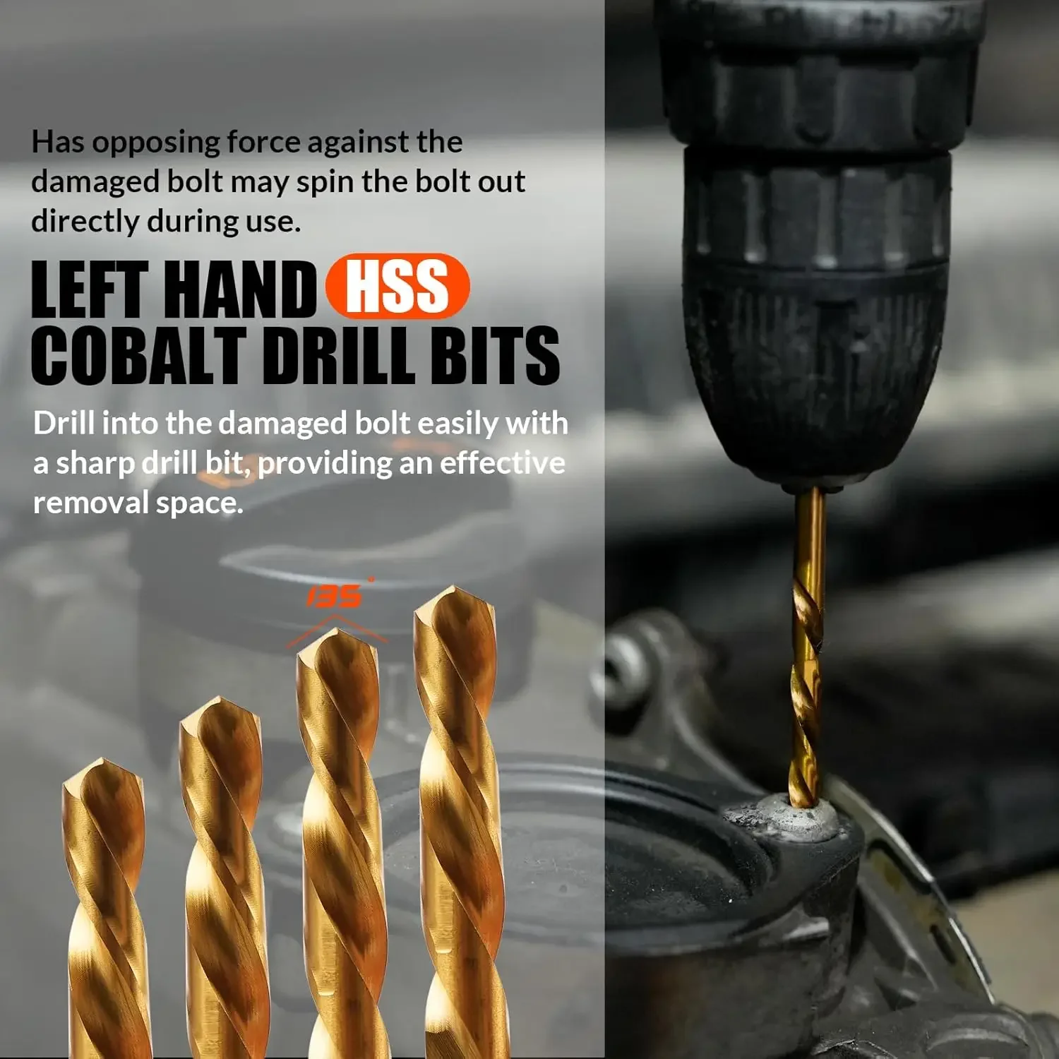 35Pcs Screw Extractor and Left Hand Drill Bits Set,Easy Out Screw Extractor Kit with HSS Steel Reverse Drill Bit for Broken Nuts