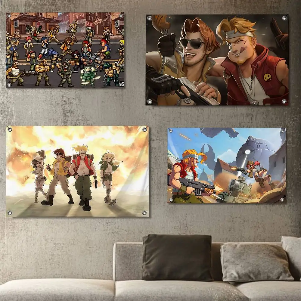

Pixel game Marco Rossi Metal Slug Flag Room Bedroom Home&Outdoor Wall Hanging Concert Printed Background Decoration Art Banner