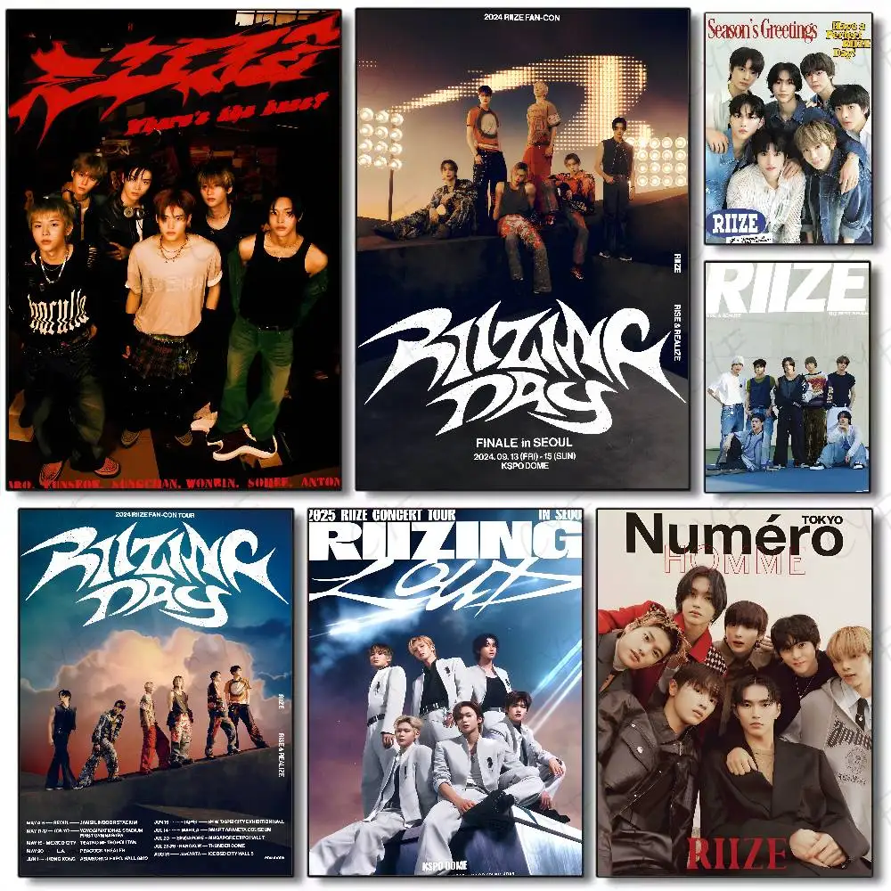 

Popular Korea Kpop Band R-Riize Poster High Quality Dorm Living Room Aesthetic Wall Decoration Painting Stickers Gift