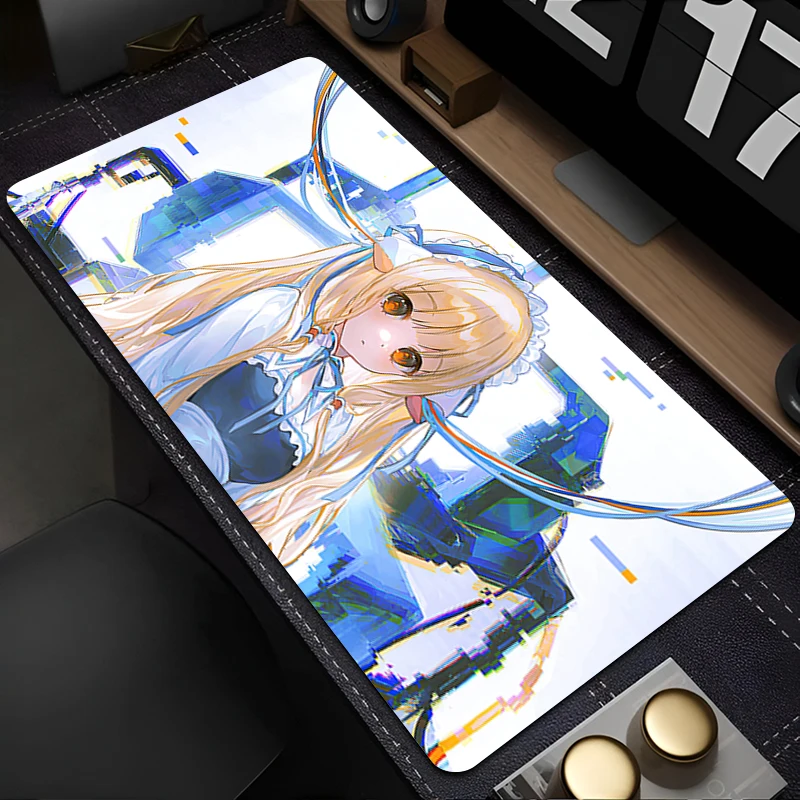 لوحة الماوس ملحقات الكمبيوتر لوحة المفاتيح مكتب عمل حصيرة لوحة ماوس أنيمي المطاط الطبيعي المضادة للانزلاق الألعاب C-chobits Chii وسادة ممتدة