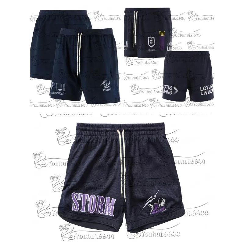 

2025 New Arrival Summer Australian NRL Melbourne Storm2025 Melbourne Storm Tech Short Uniform For Adult&Kid Tops 3d printed moto