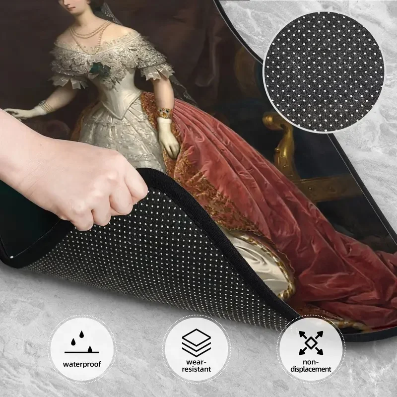 Empress Sisi Elisabeth of Austria 4PCS Crystal Velvet Car Floor Mats Set Universal Front Rear Foot Mats Floor Protection Mat 3