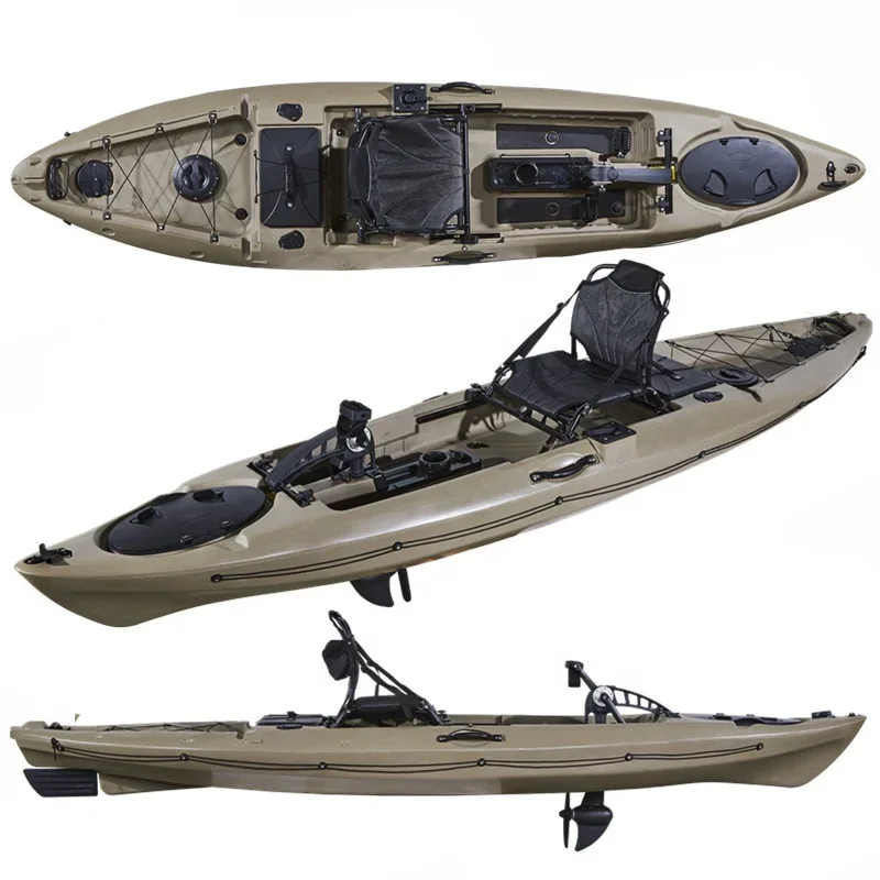 Hands Free Professional Fishing Kayak Pedal Drive Sit On Top Single Kayak Plastic Boat Made In China For Sales Manufacturer