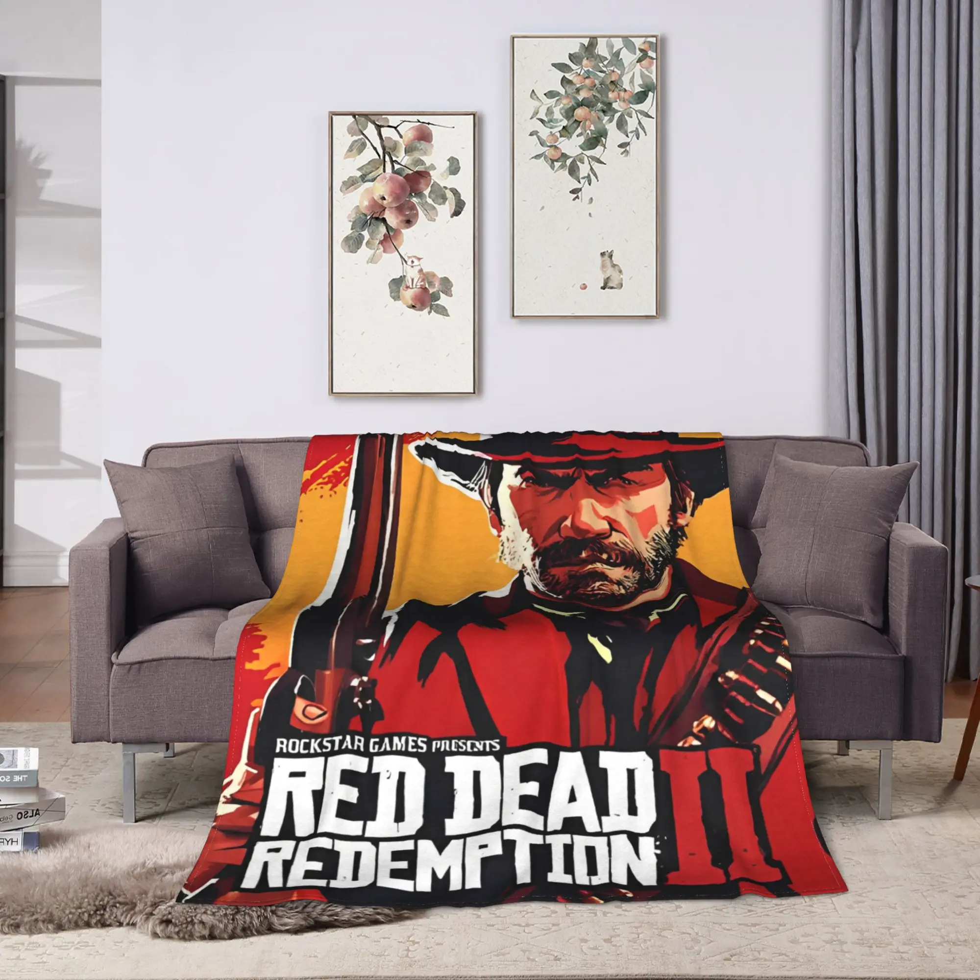 Arthur Morgan Red Dead Redemption Flannel Blanket Soft Warm Throw Blanket for Home Decor Picnic Novelty Bedspread Sofa Bed Cover