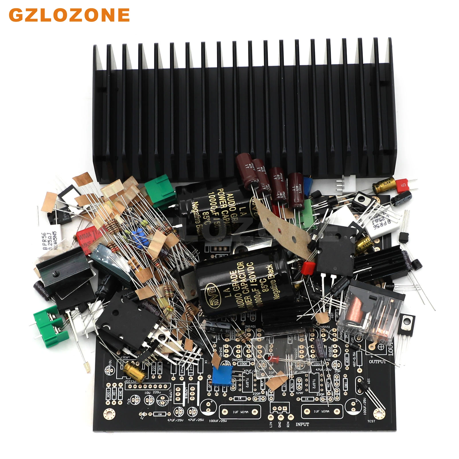 Imagem -04 - Amplificador de Potência Kitamp Board com Dissipador 100w Mais 100w Som Melhor do Que Lm3886 Tda7293 Etc Sf60