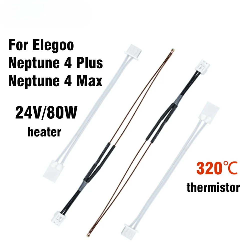 Calentador de cartucho de 20v y 80w, termistor de 320 ℃ para Elegoo Neptune 4 Plus, Hotend Neptune 4 Max, Kit de actualización de calefacción de