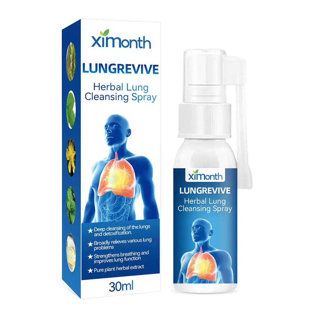 Spray líquido de limpeza pulmonar, Suplemento de saúde, 30ml, Detox para fumantes e não fumantes, Extrato de ervas naturais, O3J7