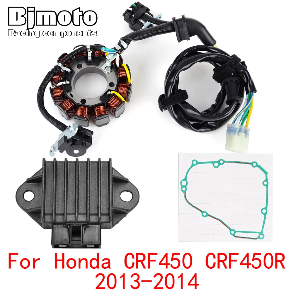 

CRF450R 2014 Engine Stator Coil+Voltage Regulator rectifier For Honda CRF450 CRF450R 2013 With Gasket CRF 450 CRF-450R