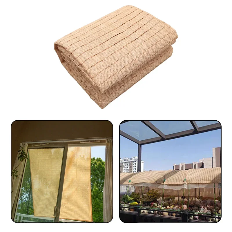

Outdoor Garden Shading Mesh Foldable Terrace Shading Mesh Camping Shading Mesh UV Protection HDPE Sunscreen Fabric Beige