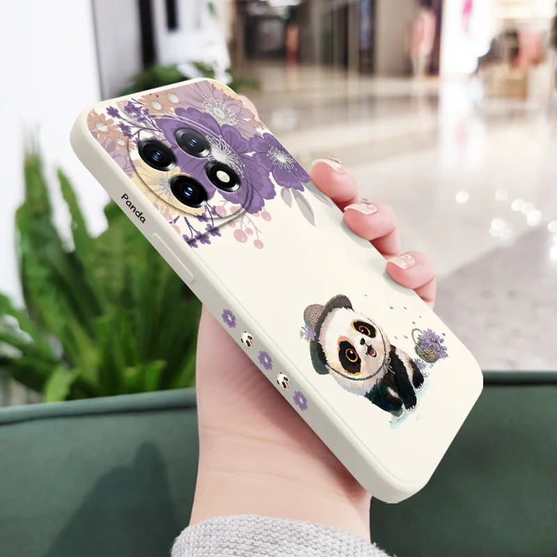 

Flower Field Panda Phone Case For Oneplus 13 13R 12 12R 11 11R 10 10R 10T 9R 9RT 9 8T 8 7 7T Pro 5G Liquid Silicone Cover