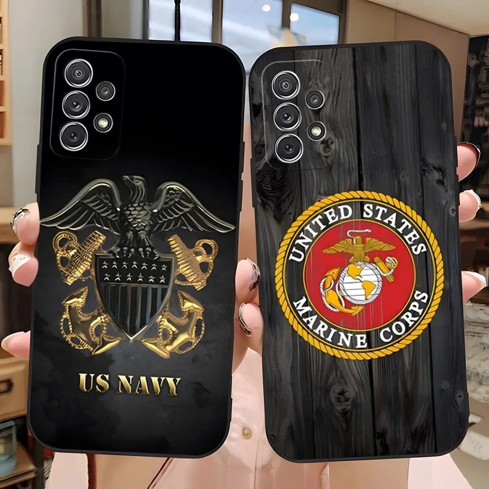 USMC Marine Corps Phone Case for Samsung S24 Ultra S22 S23 S20 Fe S21 Plus Galaxy A54 A34 A24 A53 M54 Note 20 Back Cover