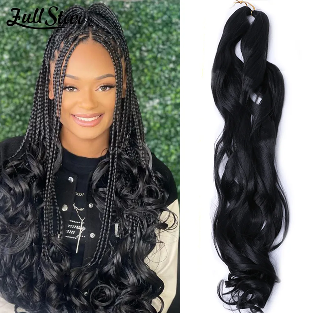 French Curls Ombre Synthetic Braiding Hair Crochet Braid Spiral Curly Loose Wave Yaki Pony Shiny Silky Hair for Black Women