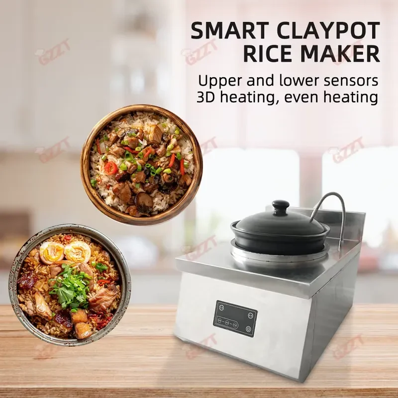 Electric Ceramic Rice Cooker with Touch Control Panel Portable Steaming Pot for Home Kitchen Cooking Appliance Aluminum Foil