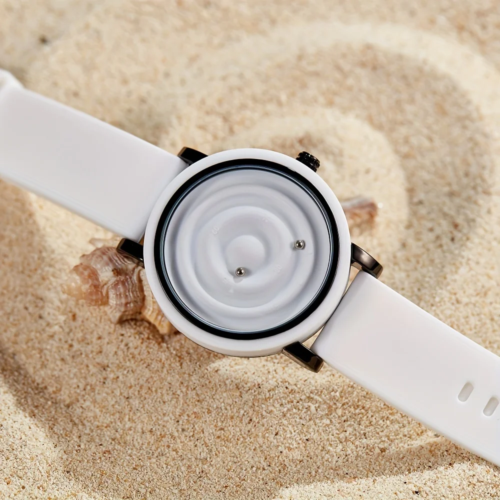 Personalized fashionable floating magnetic pointer free ball bearing creative simple waterproof quartz watch student women men