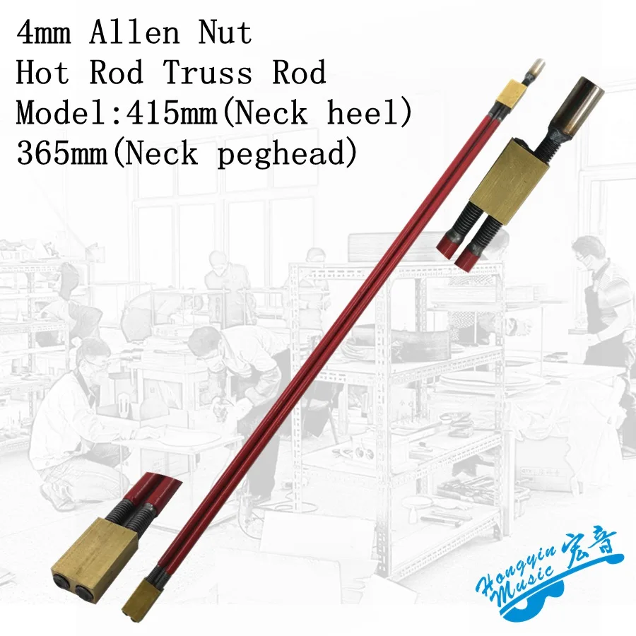 Allen Nut Hot Rod Truss Rod Two Way Dual Action Guitar Truss Rod 365mm415mm440mm High-Quality Adjustment Lever Accessories
