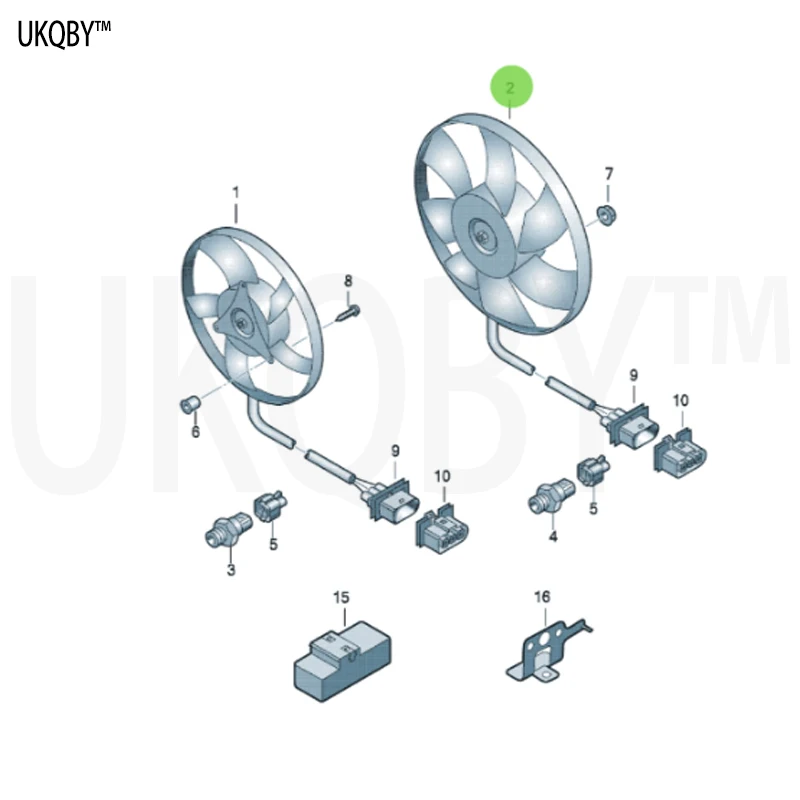 نسخة محسنة من مروحة المبرد الإلكترونية ZD1681270W 6R0959455D 6R0959455 #2