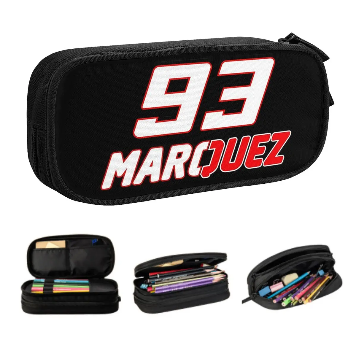 Custom Korean Rossi Pencil Cases for Girls Boys Motorcycle Racing Large Capacity Pen Bag Box Stationery
