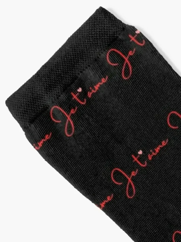 Je t'aime - I love you (red) Socks gift Crossfit New year's Rugby Socks Man Women's