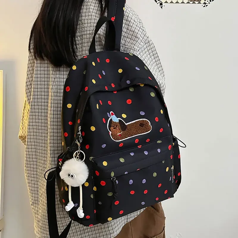 

BOMO Kawaii Dog Print Womens Backpack High Capacity Fashion Backpacks for Ladies Cute Versatile Casual Collegiate Style Bag