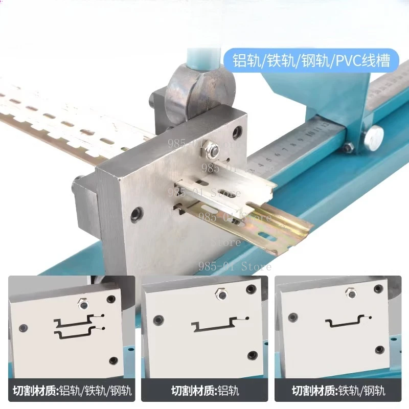 Multifunctional guide rail cutter with ruler, DIN rail cutting tool for easy measurement