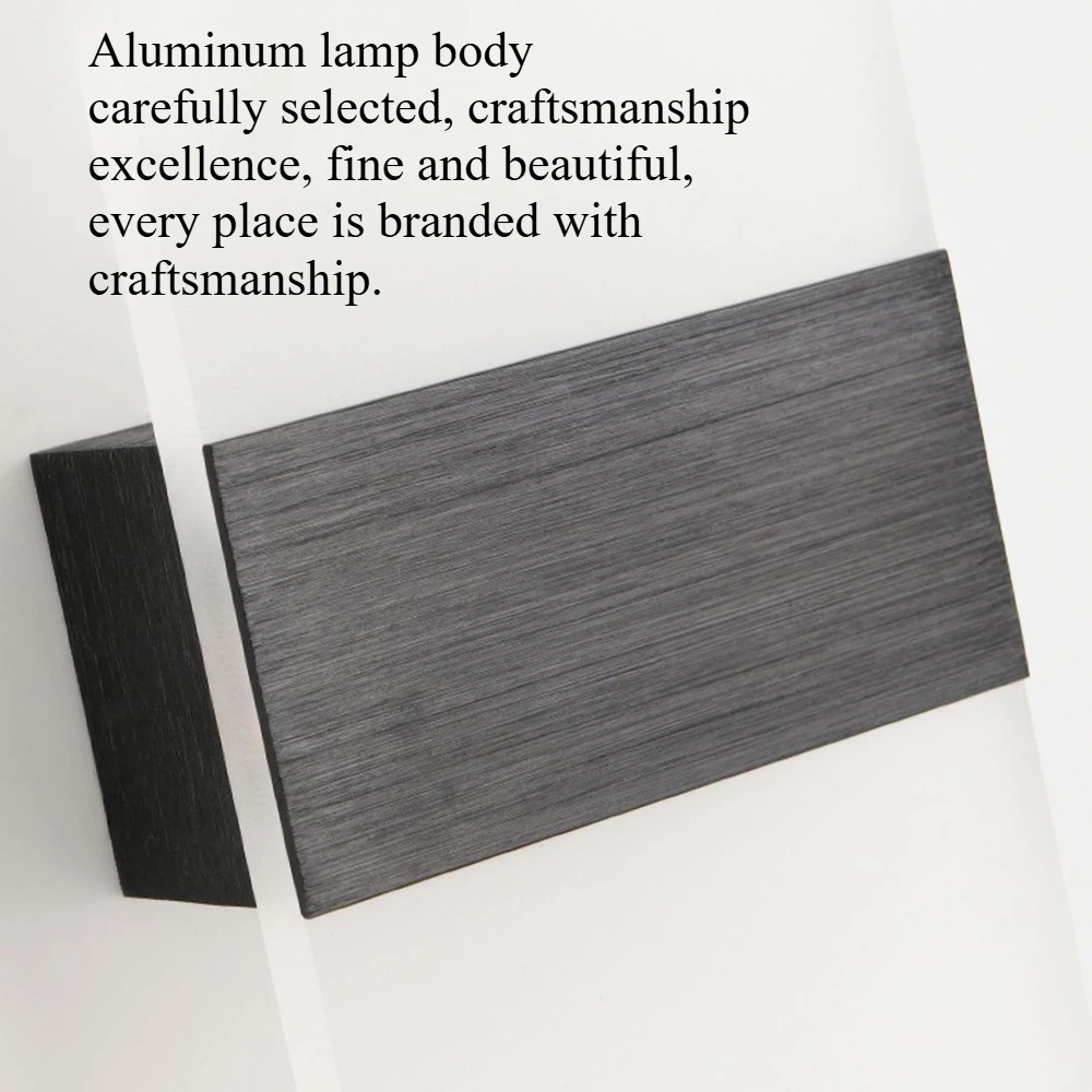 3-цветный настенный светильник с регулируемой яркостью, черное акриловое бра мощностью 6 Вт, современные светодиодные настенные светильники для спальни, коридора, лестницы, гостиной