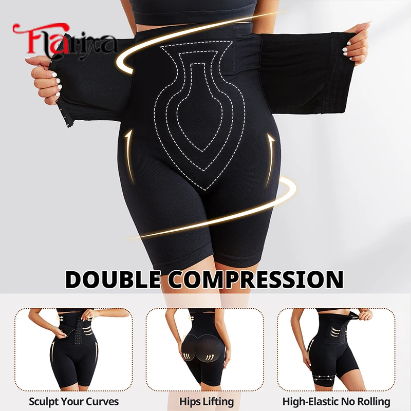 Flarixa Women Super High-Waisted Faja Shaperwear Bottom Waist Trainer Panty Strong Postpartum Tummy Control Butt Lifter Panties